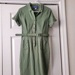 Collectif Vintage London green sheath dress!